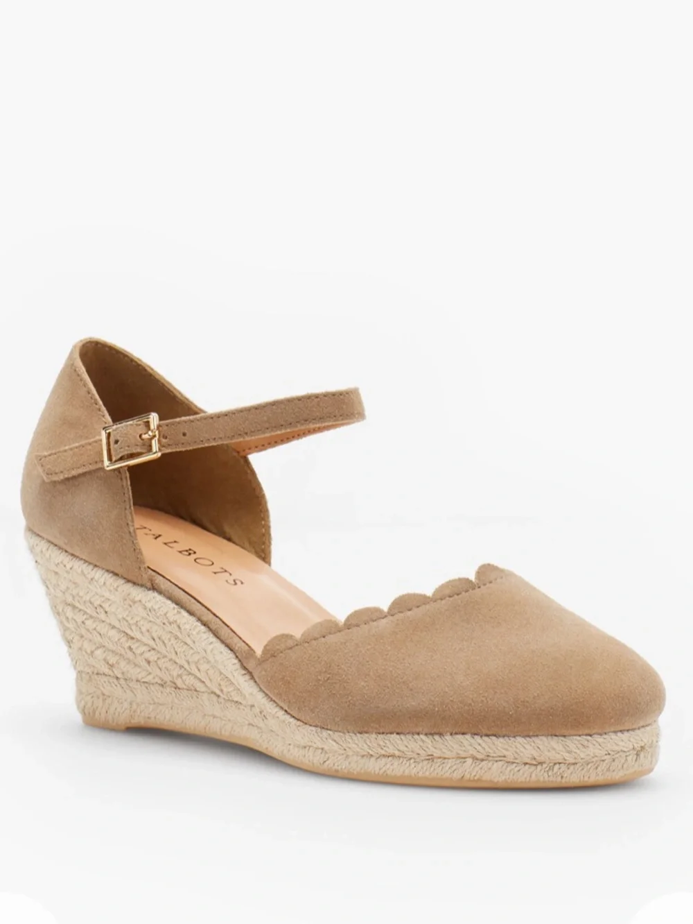 TALBOTS LYNDSAY ESPADRILLE WEDGES - SCALLOP EDGE SZ: 7.5 NWOT